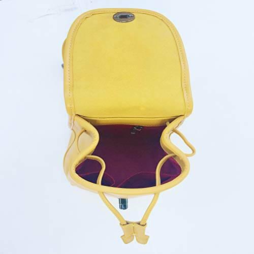 Nicole Yellow Leather Backpack Default Title
