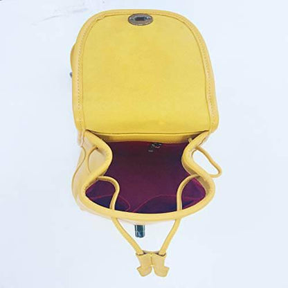 Nicole Yellow Leather Backpack Default Title