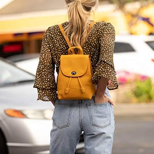 Nicole Yellow Leather Backpack Default Title